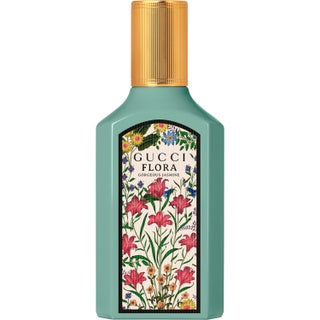 Gucci Flora Gorgeous Jasmine Eau de Parfum 50 ml parfym jasmin i turkos glasflaska med blommönster och guldkork