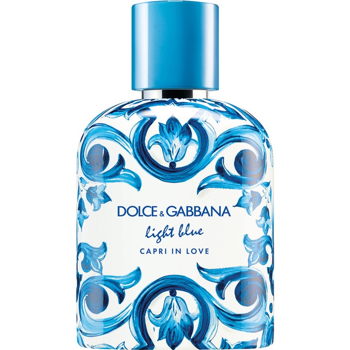 Dolce & Gabbana Light Blue Capri in Love 100 ml mediterran sommar parfym herr i vit glasflaska med blått mönster