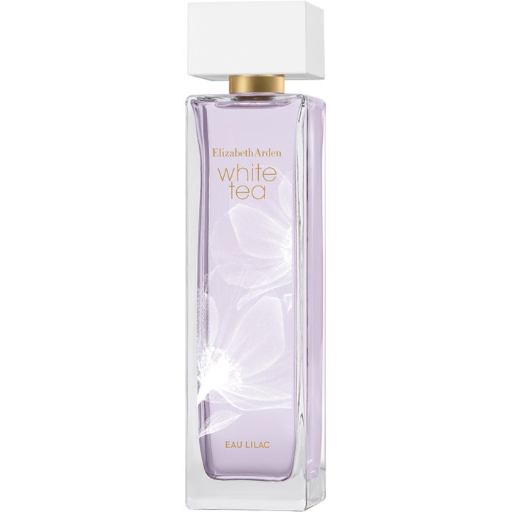 Elizabeth Arden White Tea Lilac 100 ml parfym med doft av syren i hög glasflaska med lila vätska och vitt lock