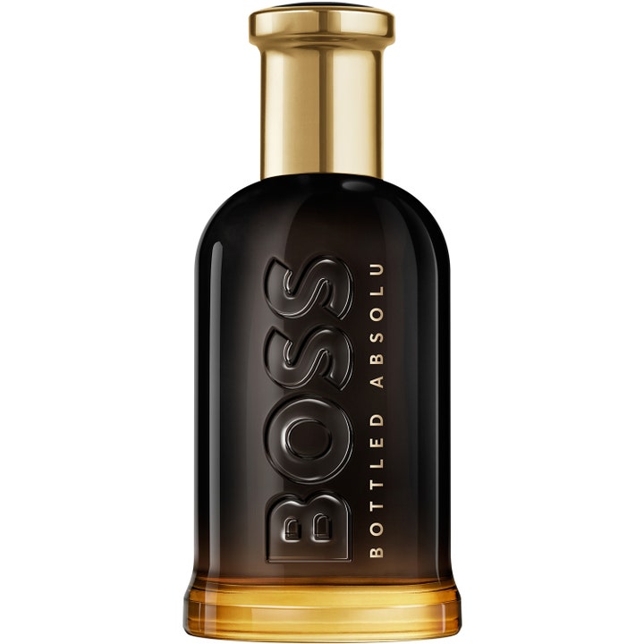 Hugo Boss Bottled Absolu 200 ml intensiv träig parfym herr i en mörkbrun glasflaska med guldfärgat lock