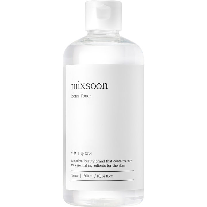 mixsoon Bean Toner 300 ml fuktgivande ansiktsvatten med bönextrakt i genomskinlig plastflaska