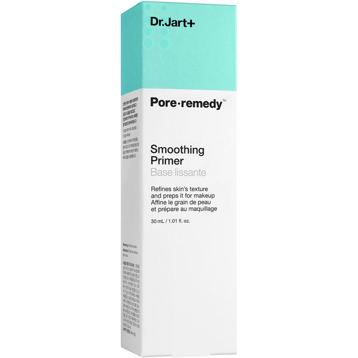 Dr.Jart+ Pore-remedy Smoothing Primer 30 ml porminskning ansiktsprimer i vit pappersförpackning med turkos topp
