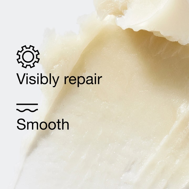 Clinique Smart Clinical Repair Retinoid Balm 3 g rynkborttagning ansiktskräm visar fyllig textur med texten Visibly repair Smooth