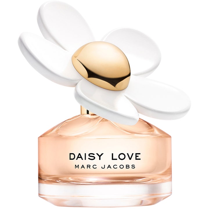 Marc Jacobs Daisy Love Eau de Toilette 100 ml blommig parfym i rund glasflaska med stor vit blomma som lock