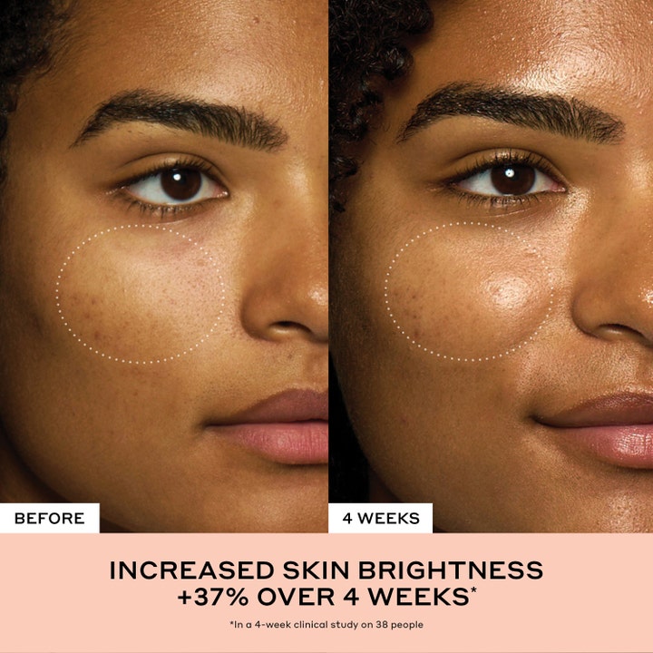 Ole Henriksen Truth Peach Glow Mist 80 ml lystergivande face mist visar 37% ökad lyster efter 4 veckors användning.