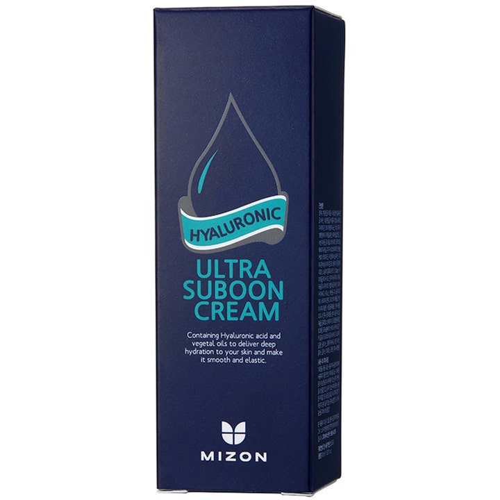 Mizon Hyaluronic Ultra Suboon Cream 45 ml djup fuktgivande hyaluronsyra ansiktskräm i mörkblå ytterförpackning.