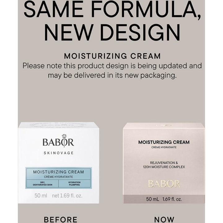 Babor Moisturizing Cream 50 ml återfuktande dagkräm som ger intensiv fukt visas med en närbild på en rosa blomma