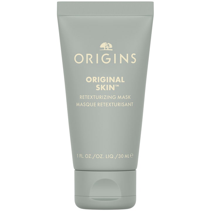 Origins Original Skin Retexturizing Mask 30 ml origins ansiktsmask mot ojämn hudstruktur i en matt grågrön plasttub