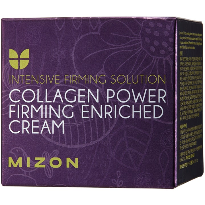 Mizon Collagen Power Firming Enriched Cream 50 ml ansiktskräm med kollagen i lila ytterbox för ansiktsuppstramning