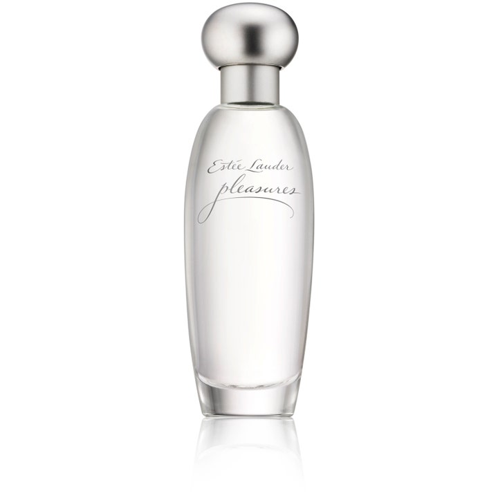 Estée Lauder Pleasures 50 ml blommig parfym dam i en oval glasflaska med ett runt silverfärgat lock