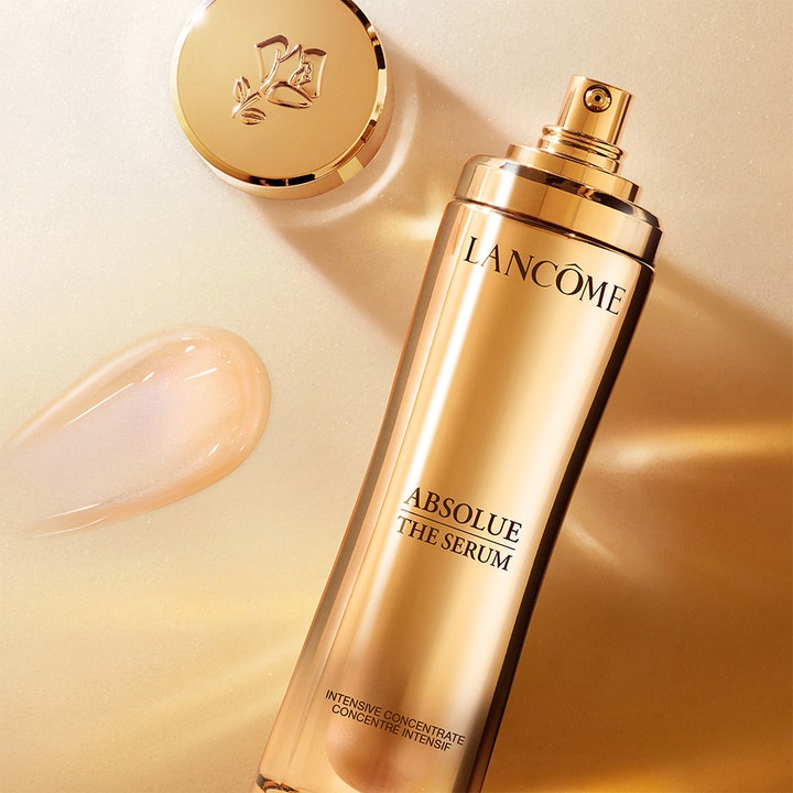 Lancôme Absolue The Serum 30 ml anti age hudvård för fastare hud i lyxig guldflaska med pärlemorskimrande textur