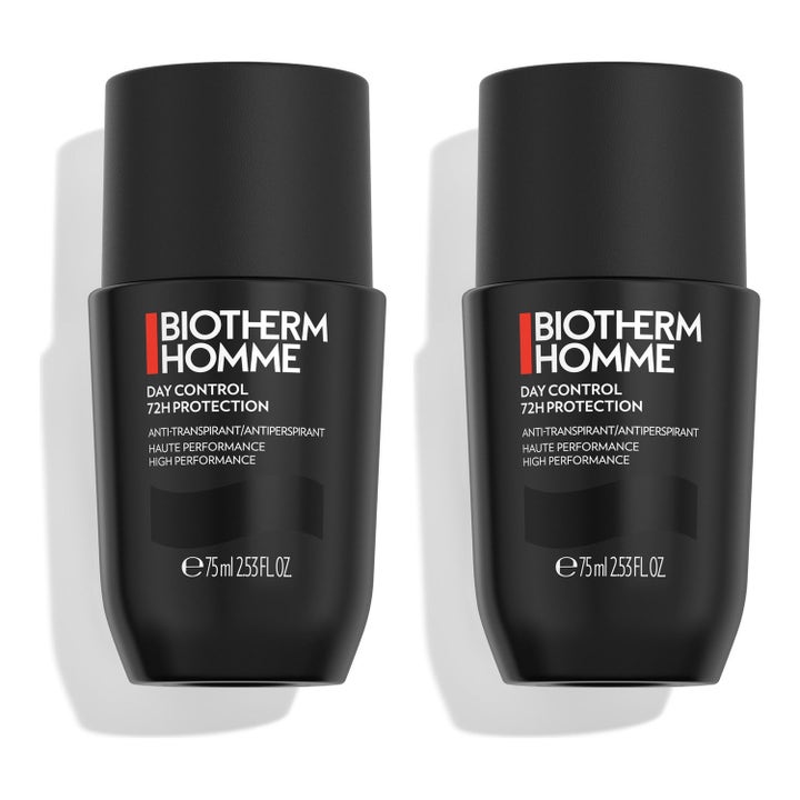 Biotherm Homme Day Control 72H Protection 2x75 ml antiperspirant ger långvarigt skydd i två svarta roll-on flaskor