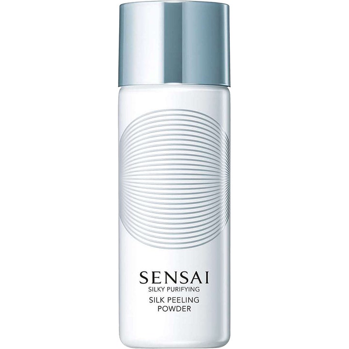 Sensai Silky Purifying Silk Peeling Powder 40g enzympeeling ansikte i vit flaska med silverkork