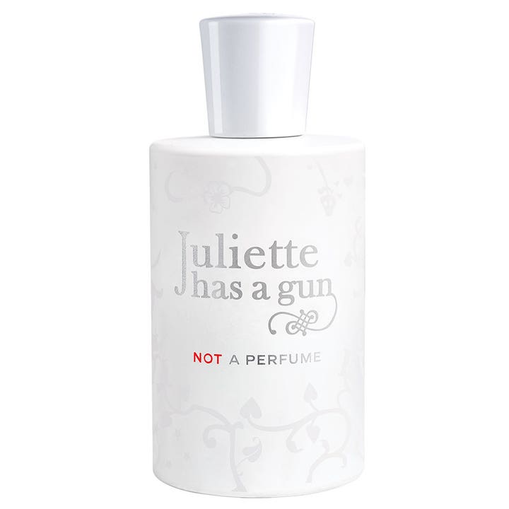 Juliette has a gun Not A Perfume 50ml eau de parfum i en vit flaska med silvertext och diskreta blommönster