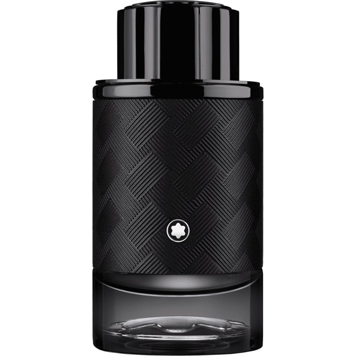 Montblanc Explorer Extreme 100 ml eau de parfum herreparfym i svart mönstrad flaska med silverfärgat emblem