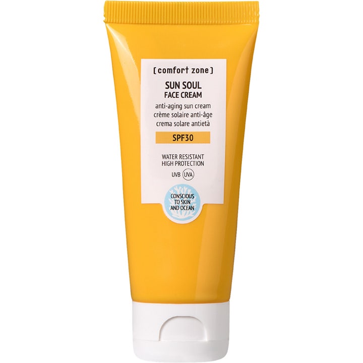 Comfort Zone Sun Soul Face Cream SPF30 60 ml anti-age solkräm i gul tub med vitt lock motverkar ålderstecken