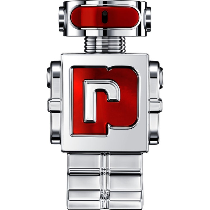 RABANNE Phantom In Red Elixir Parfum 100 ml herrparfym i en ikonisk silverfärgad robotflaska med röda detaljer