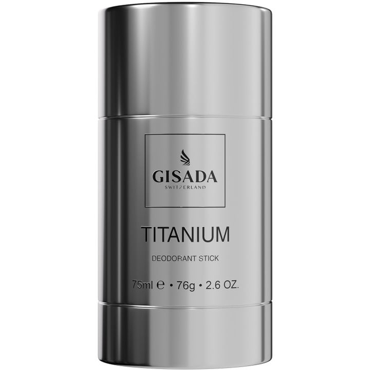 Gisada Titanium Deodorant Stick 75 ml herrdeodorant i en stilren och blank silverfärgad hylsa som ger fräschör