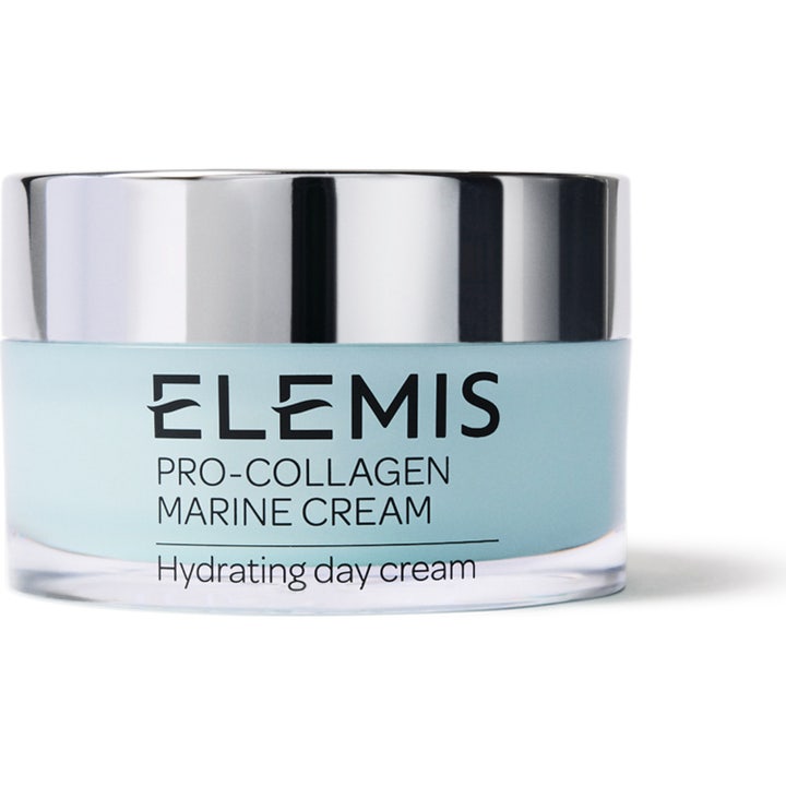 Elemis Pro-Collagen Marine Cream 50 ml lyxig återfuktande dagkräm i ljusblå burk med silverlock