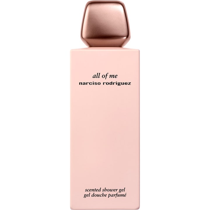 Narciso Rodriguez All of Me 200 ml parfymerad duschgel i ljusrosa flaska med roséguldfärgad kork.