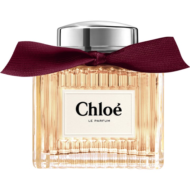 Chloé Chloé Le Parfum 100 ml parfym dam i räfflad glasflaska med mörkröd tygrosett och silverfärgat lock