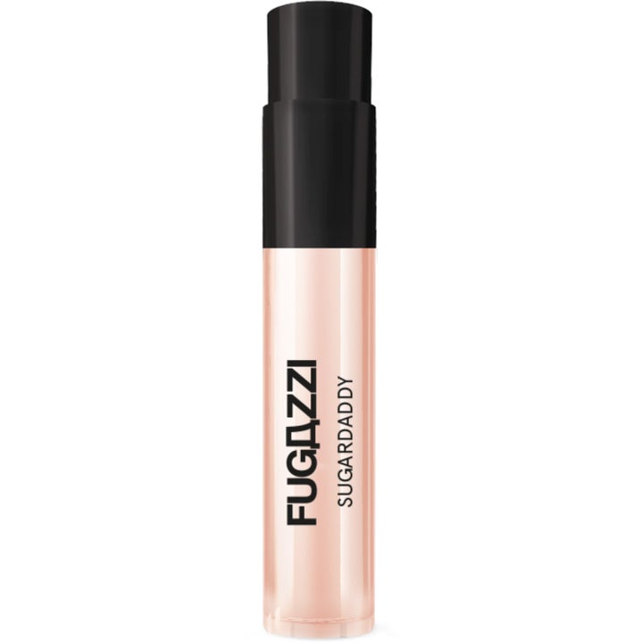 Fugazzi Sugardaddy 8 ml unisex parfym mandarin jasmin i en smal glasflaska med svart lock och rosa vätska