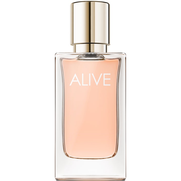 Hugo Boss BOSS Alive 30 ml elegant vaniljparfym eau de parfum i klar glasflaska med ljusrosa vätska och guldkork