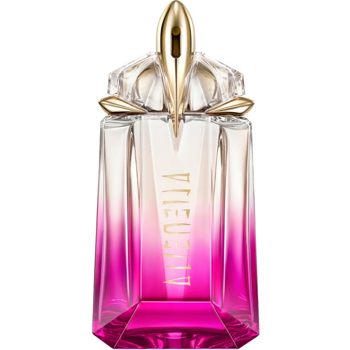 Mugler Alien Pulp Eau de Parfum 60 ml blommig parfym i fasettslipad rosa och klar glasflaska med gulddetaljer