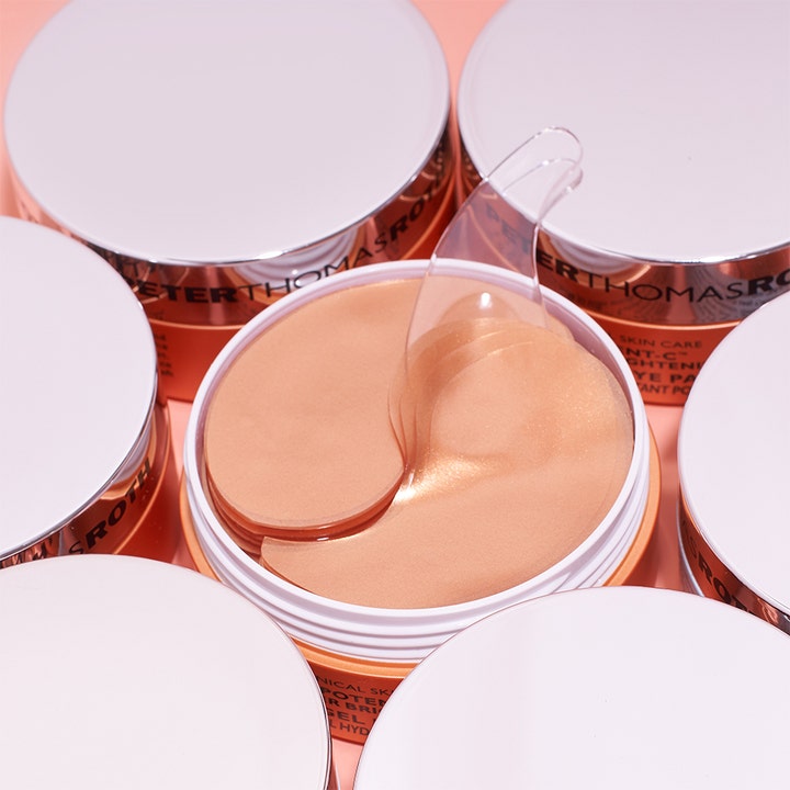 Peter Thomas Roth Potent-C Eye Patches 90 g ögonmask mot mörka ringar med skimrande orange patches i burk