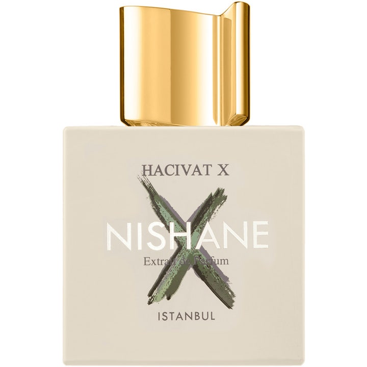 Nishane Hacivat X Extrait de Parfum 100 ml träig parfym i en elegant parfymflaska i beige med guldfärgat lock