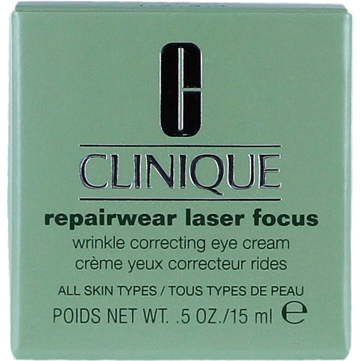 Clinique Repairwear Laser Focus 15 ml fuktgivande ögonkräm för mogen hud i en ljusgrön ytterförpackning