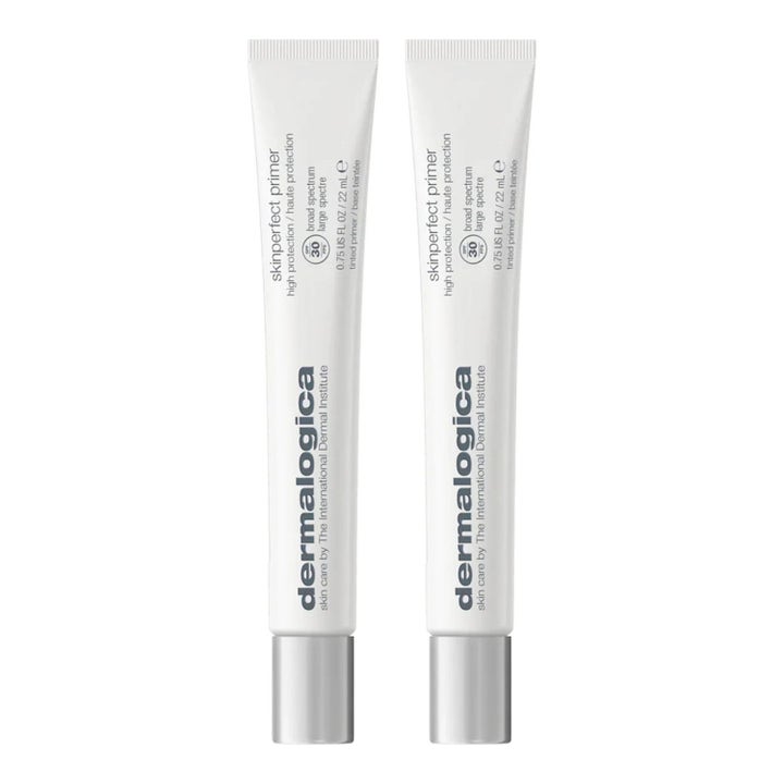 Dermalogica Skinperfect Primer 22 ml utjämnande primer med SPF 30 i två vita slimmade tuber med silverfärgade lock
