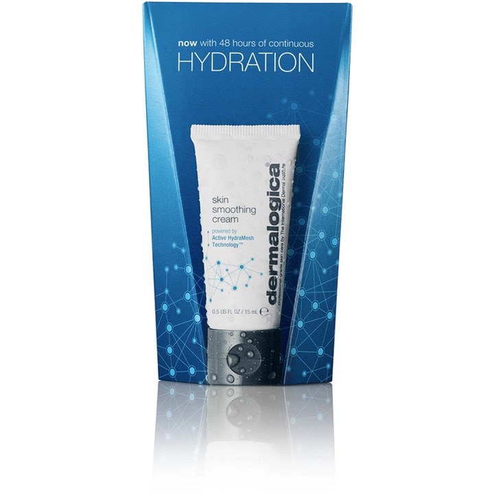 Dermalogica Skin Smoothing Cream 15 ml ansiktskräm aktiv fuktteknologi i vit tub med blå ytterförpackning