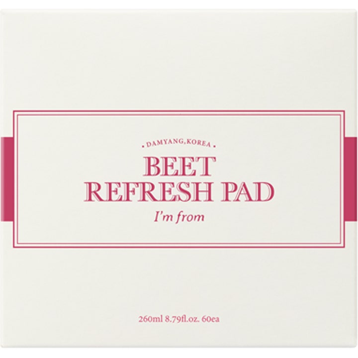 I'm From Beet Refresh Pad 260 ml koreansk uppfriskande pad i vit ytterförpackning med röda detaljer.