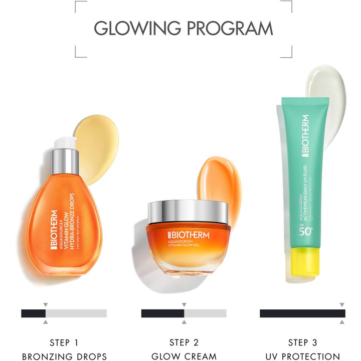 Biotherm Aquasource Vitamin Glow 50 ml lystergivande hudvårdskit med serum, ansiktskräm och solskydd