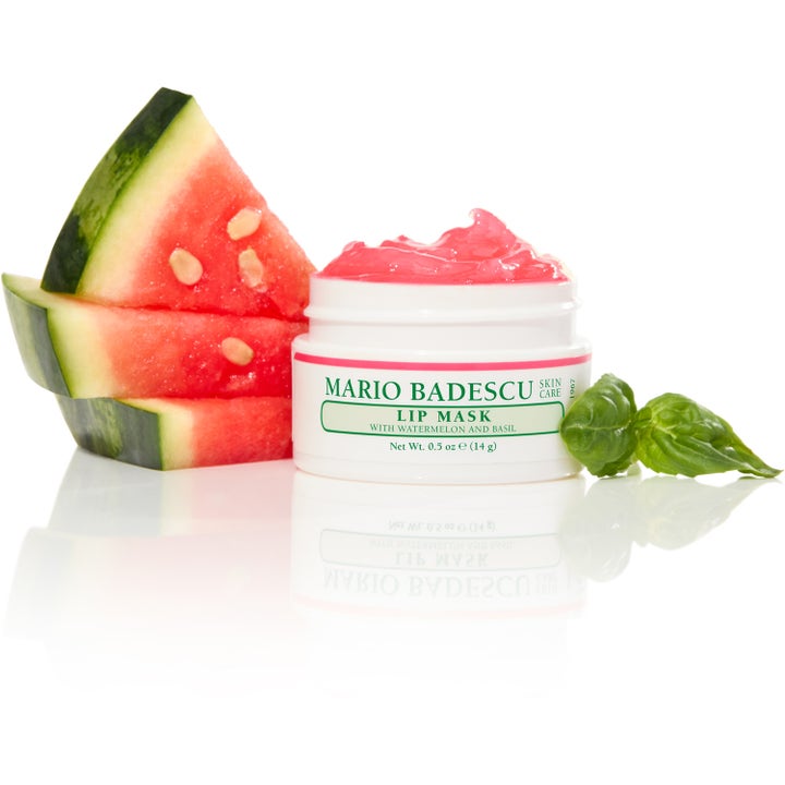 Mario Badescu Lip Mask Watermelon & Basil 14 g återfuktande läppmask i burk med rosa gel, vattenmelon och basilika