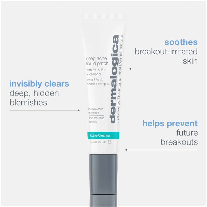 Dermalogica Deep Acne Liquid Patch Duo 2x15 ml punktbehandling i vit tub som lugnar huden och osynligt motverkar blemmor.