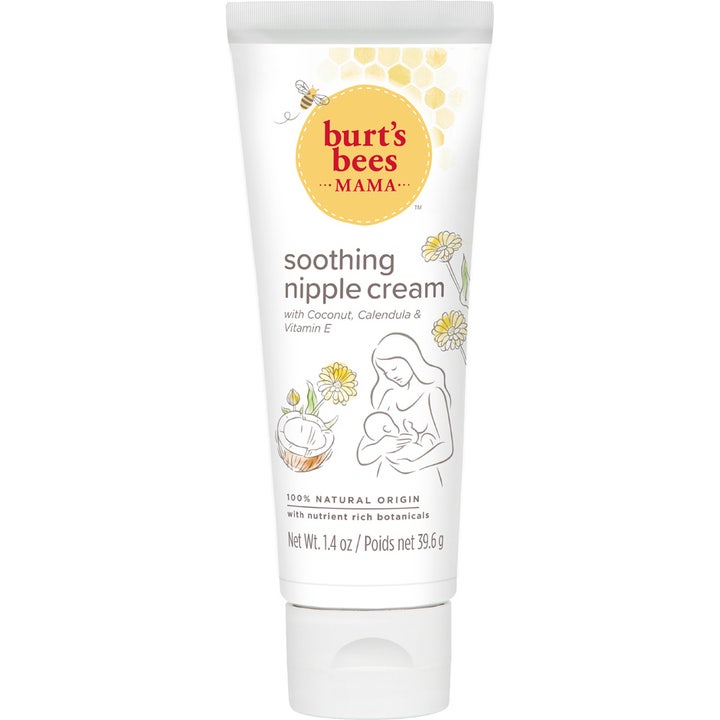 Burt's Bees Mama Soothing Nipple Cream 39,6 g naturlig bröstvårtskräm i vit tub med illustrationer av blommor