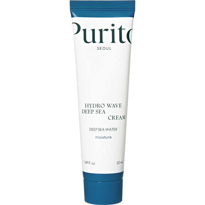 Purito Seoul Hydro Wave Deep Sea Cream 50 ml djupfuktande ansiktskräm havsmineraler i en vit tub med blått lock