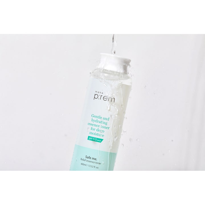 Make Prem Safe Me Relief Essence Toner 400 ml koreanskt återfuktande ansiktsvatten som sköljs av vattenstänk