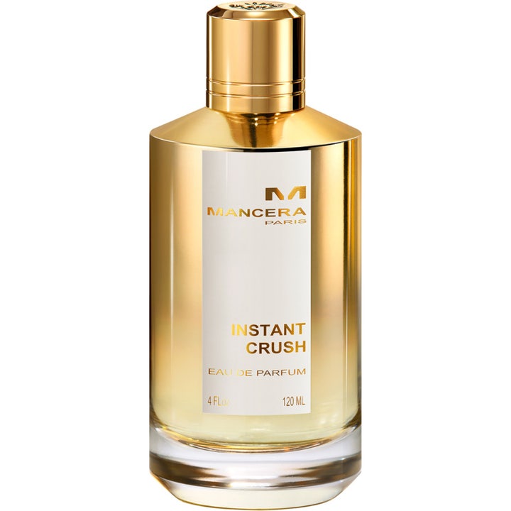 Mancera Instant Crush Eau De Parfum 120 ml parfym i en lyxig guldfärgad glasflaska med matchande guldlock och vit etikett