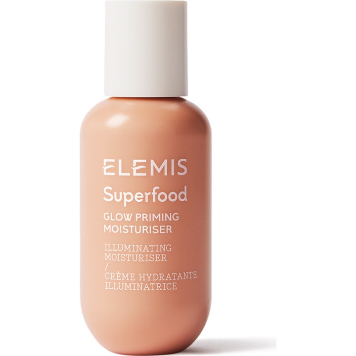 Elemis Superfood Glow Priming Moisturiser 60 ml lystergivande elemis glowkräm som ger lyster i persikofärgad flaska