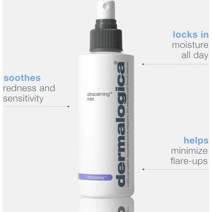 Dermalogica UltraCalming Mist 177 ml lugnande ansiktsmist dermalogica i vit sprayflaska som dämpar rodnad och känslighet.