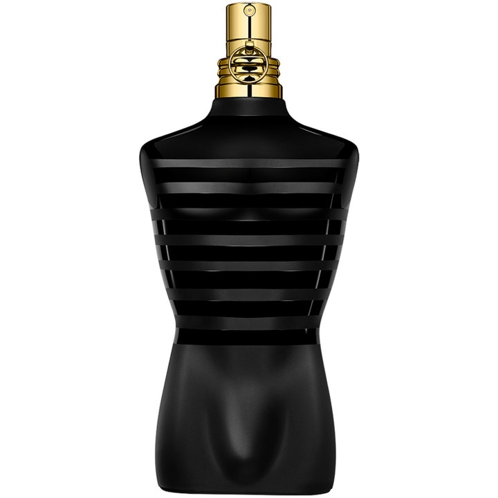 Jean Paul Gaultier Le Male Eau de Parfum 125 ml träig parfym herr i svart randig torsoformad flaska med guldfärgad spraytopp