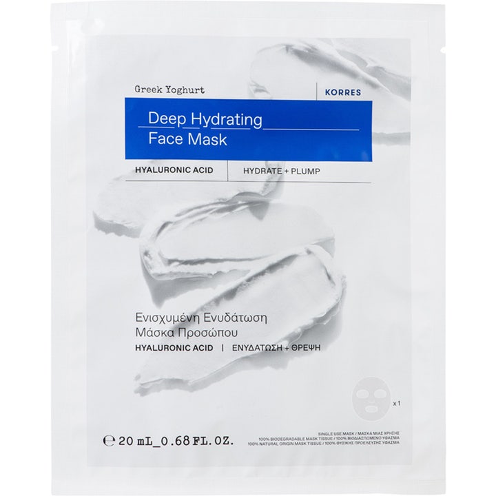 Korres Greek Yoghurt Deep Hydrating Face Mask 20 ml ansiktsmask hyaluronsyra i vit engångsförpackning