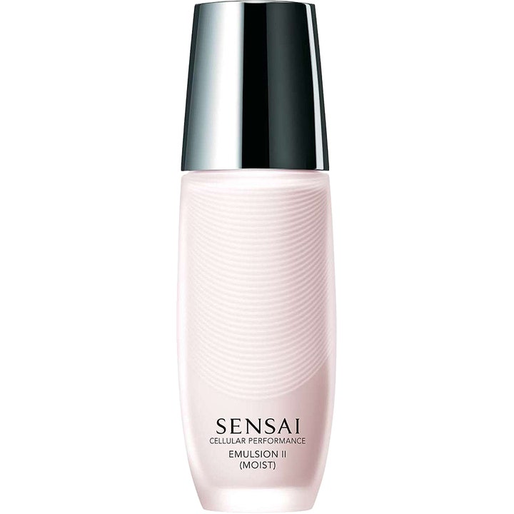Sensai Cellular Performance Emulsion II 100ml anti-age emulsion som fungerar i ljusrosa flaska med mönster och silverlock