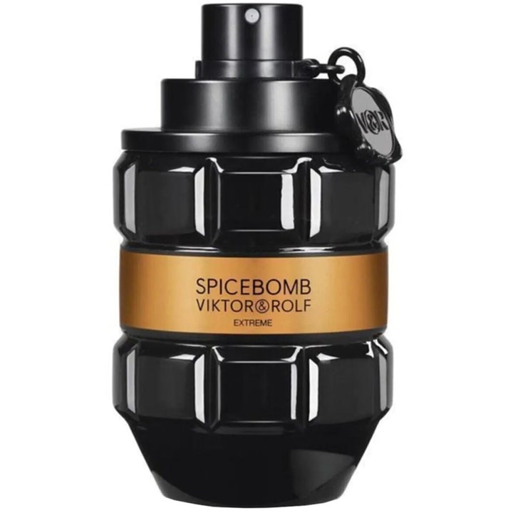 Viktor & Rolf Spicebomb Extreme 90ml herreparfym i svart granatformad glasflaska med guldglänsande band