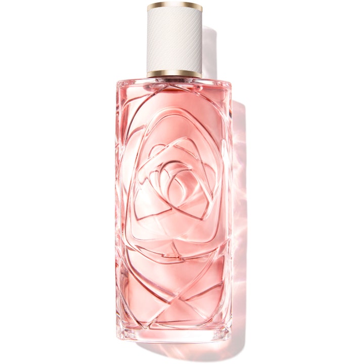Lancôme Ô de Lancôme Over The Top 100 ml blommig damparfym i glasflaska med rosa vätska och mönster av en ros