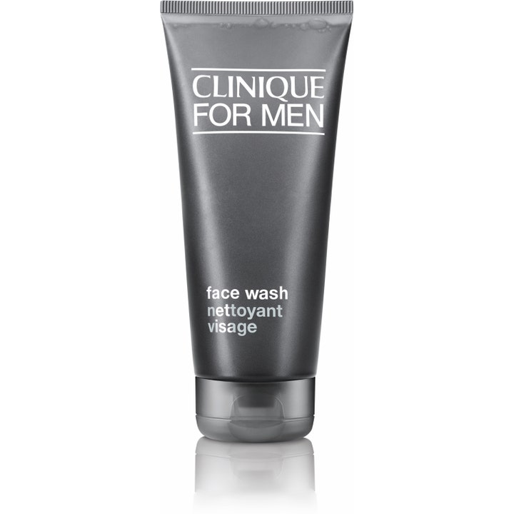 Clinique For Men Face Wash 200 ml rengörande ansiktstvätt i en stilren mörkgrå tub med praktiskt klicklock