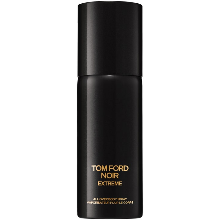Tom Ford Noir Extreme All Over Body Spray 150 ml kryddig herrparfym i en stilren matt svart sprayflaska med guldtext